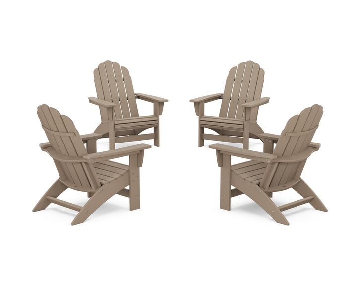 POLYWOOD® 4-Piece Vineyard Grand Adirondack Chair Conversation Set