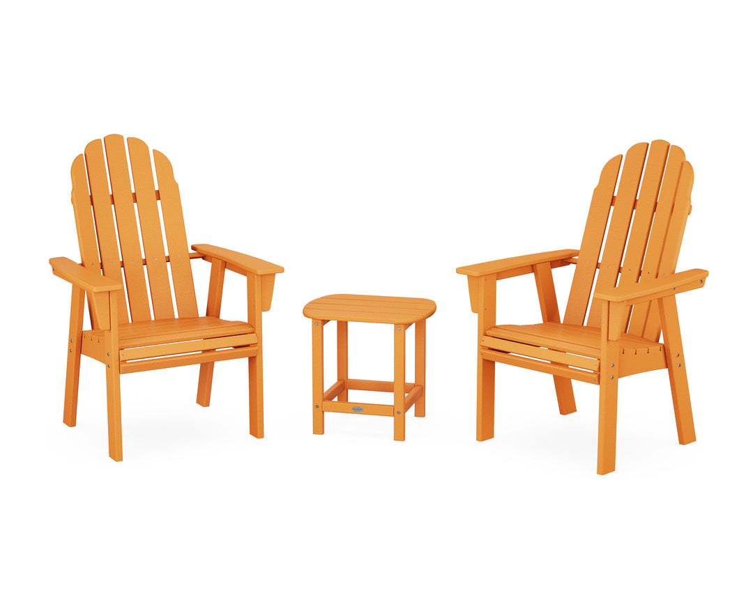 POLYWOOD® Vineyard 3-Piece Curveback Upright Adirondack Chair Set