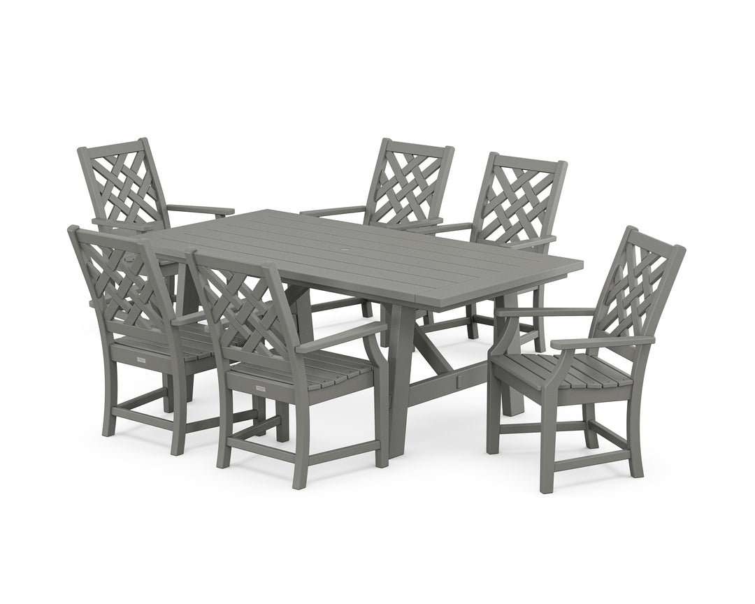 Country Living Wovendale Arm Chair 7-Piece Rustic Farmhouse Dining Set