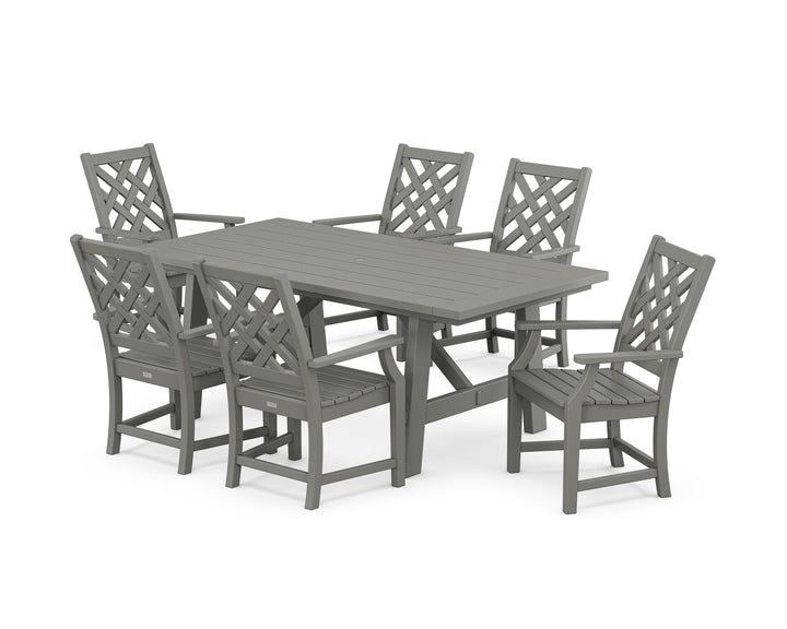 Country Living Wovendale Arm Chair 7-Piece Rustic Farmhouse Dining Set