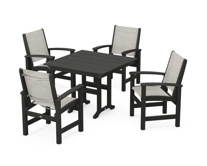 POLYWOOD® Coastal 5-Piece Farmhouse Dining Set