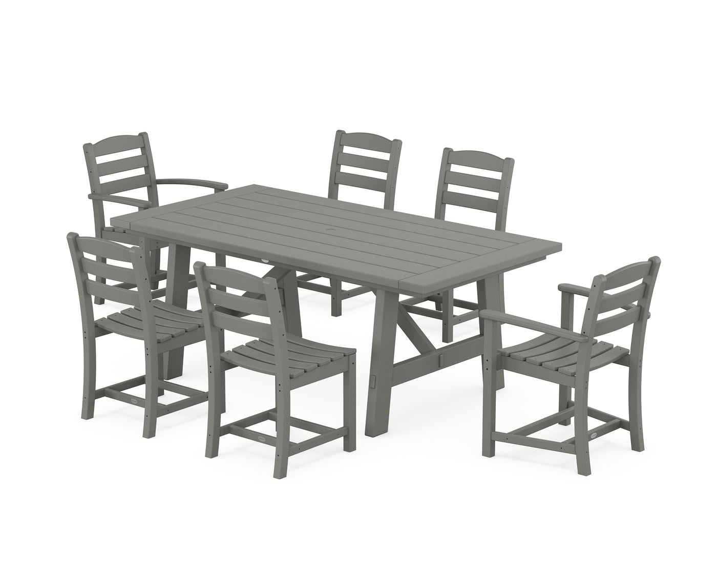 La Casa CafŽ 7-Piece Rustic Farmhouse Dining Set