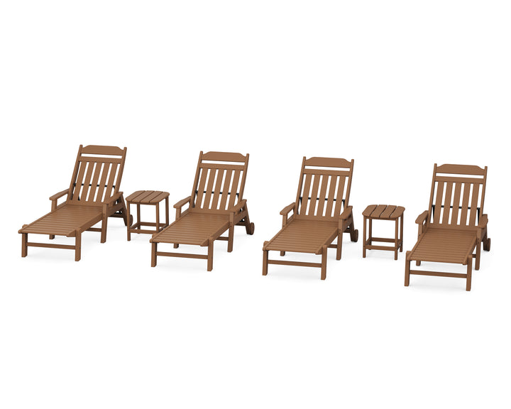 Country Living Cottage 6-Piece Chaise Set with Arms and Wheels