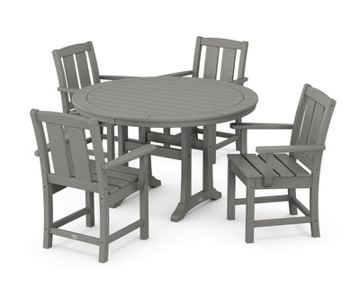 Mission 5-Piece Round Dining Set with Trestle Legs