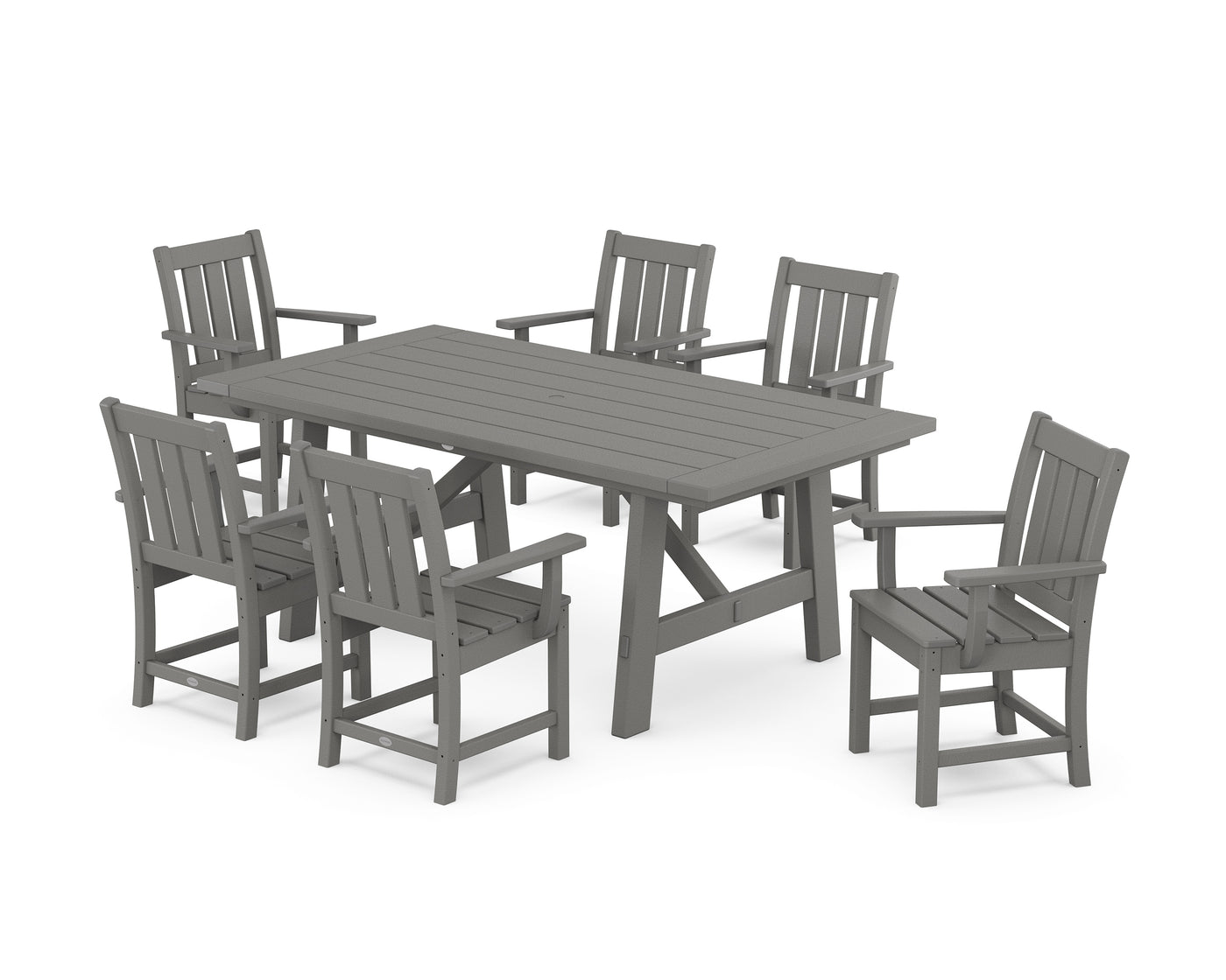 Oxford Arm Chair 7-Piece Rustic Farmhouse Dining Set