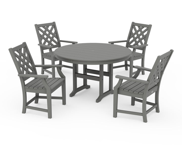 Country Living Wovendale 5-Piece Round Farmhouse Dining Set
