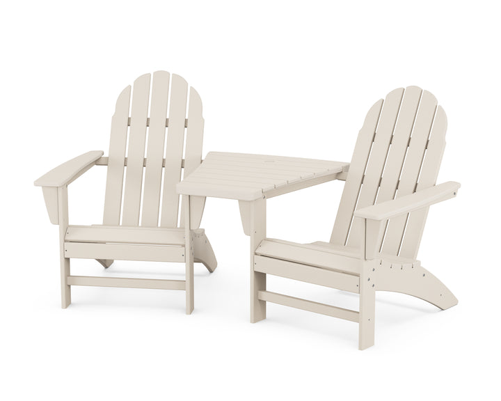 POLYWOOD® Vineyard 3-Piece Adirondack Set with Angled Connecting Table