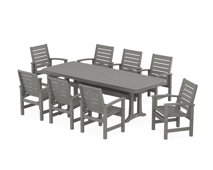 POLYWOOD® Signature 9-Piece Dining Set with Trestle Legs