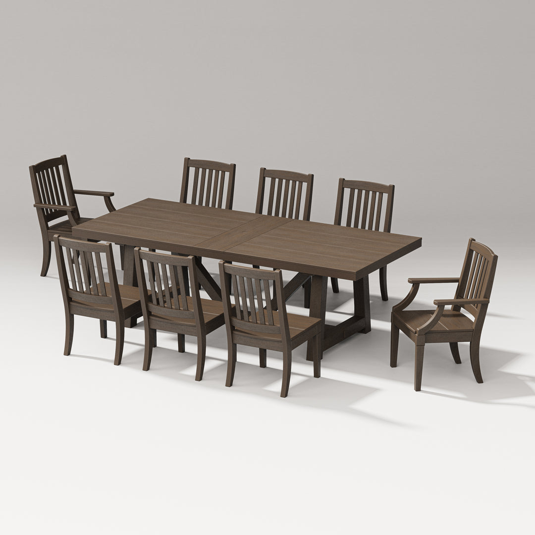 PW Designer Series Estate 9-Piece A-Frame Table Dining Set