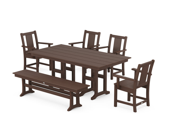 POLYWOOD® Prairie 6-Piece Farmhouse Dining Set with Bench