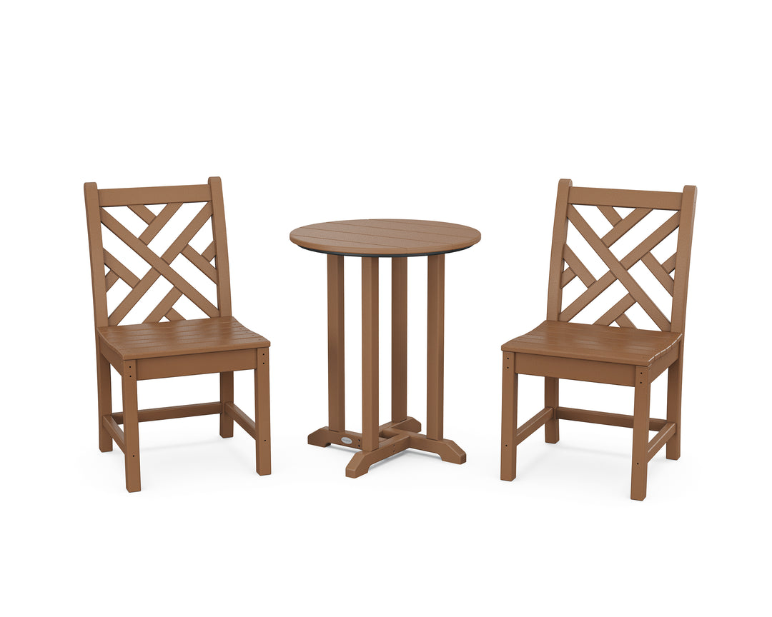 POLYWOOD® Chippendale Side Chair 3-Piece Round Bistro Dining Set