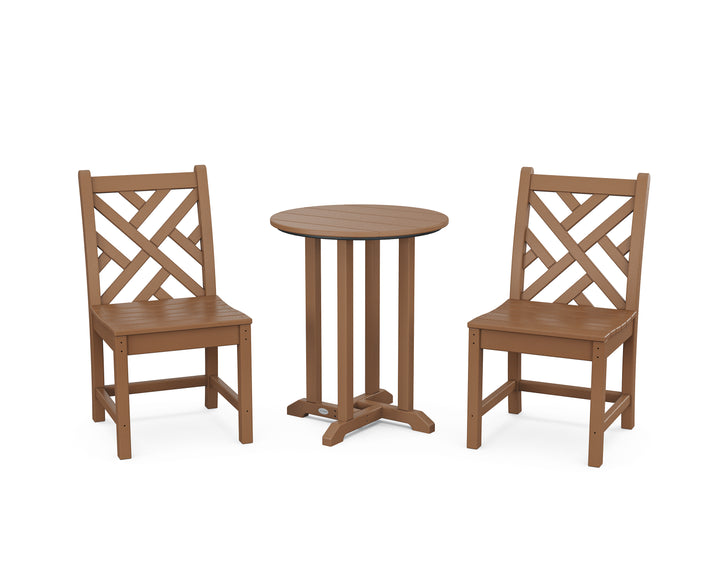 POLYWOOD® Chippendale Side Chair 3-Piece Round Bistro Dining Set