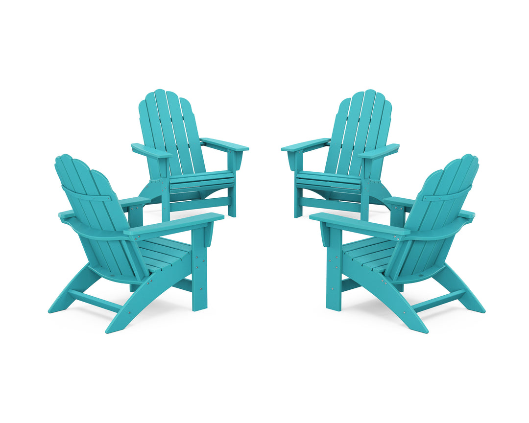 POLYWOOD® 4-Piece Vineyard Grand Adirondack Chair Conversation Set