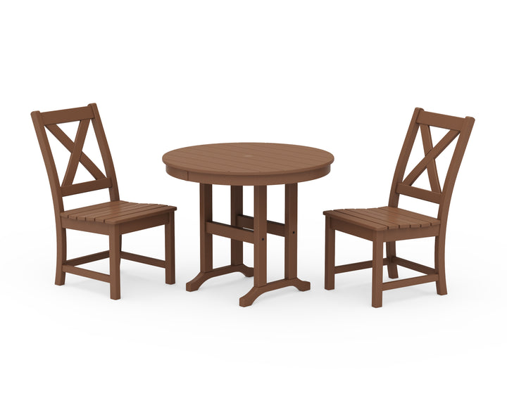POLYWOOD® Braxton Side Chair 3-Piece Round Dining Set