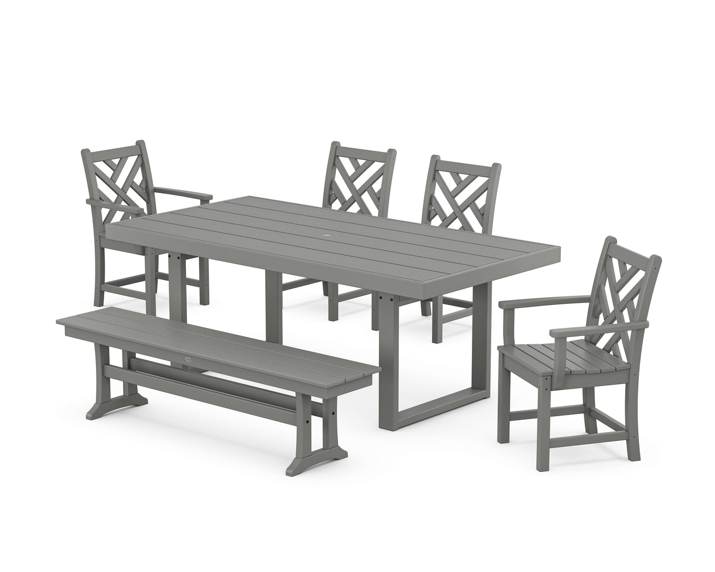 Chippendale 6-Piece Dining Set with Bench