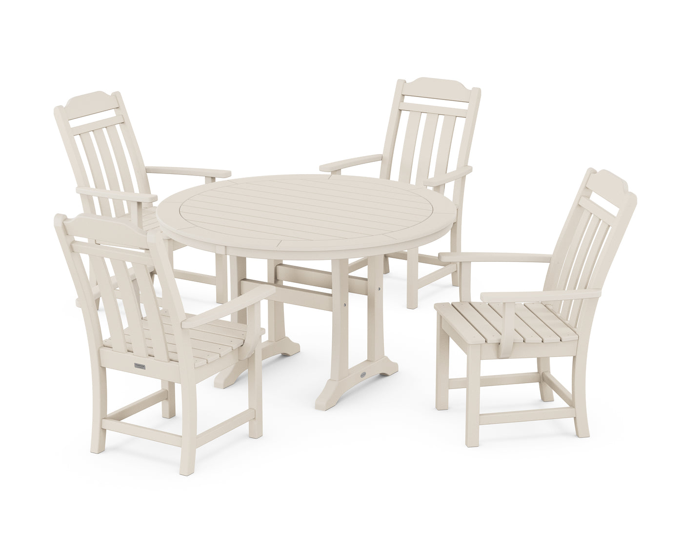 Cottage 5-Piece Round Dining Set with Trestle Legs