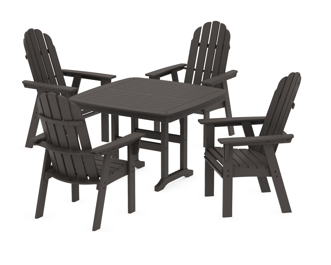 POLYWOOD® Vineyard Curveback Adirondack 5-Piece Dining Set