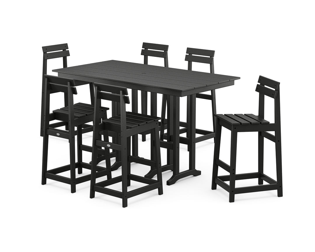 POLYWOOD® Modern Studio Plaza Bar Chair 7-Piece Set