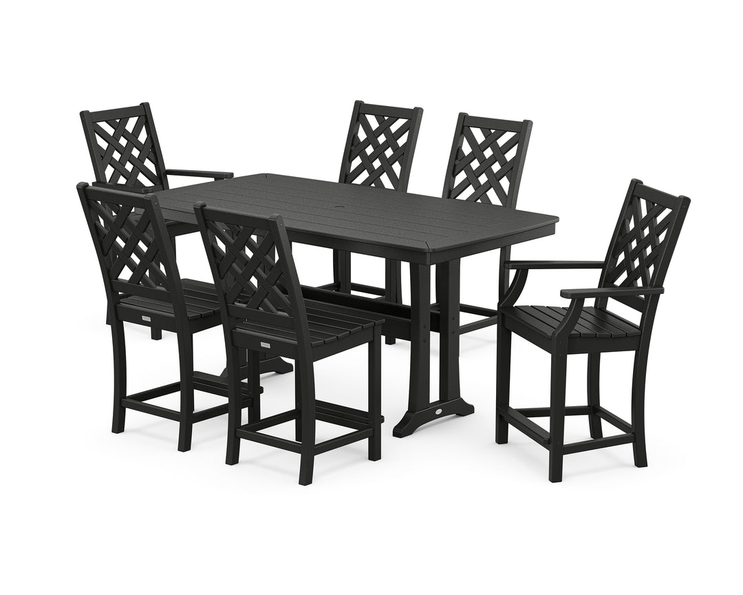 Country Living Wovendale 7-Piece Counter Set with Trestle Legs
