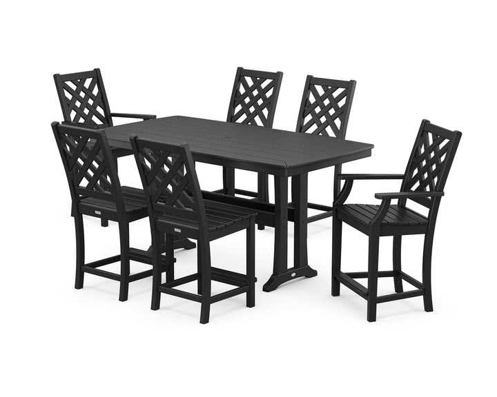 Country Living Wovendale 7-Piece Counter Set with Trestle Legs