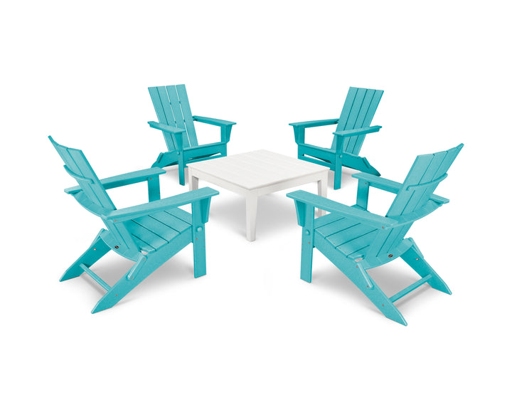 POLYWOOD® Quattro Folding Chair 5-Piece Conversation Set