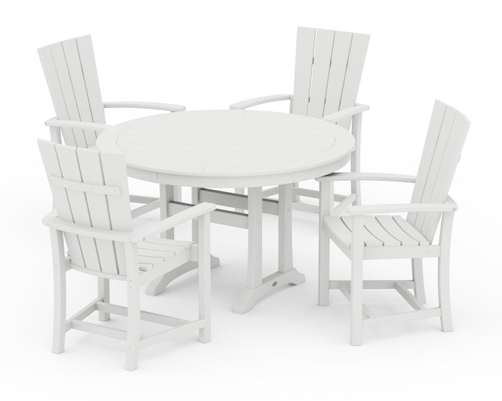 POLYWOOD® Quattro 5-Piece Round Dining Set with Trestle Legs