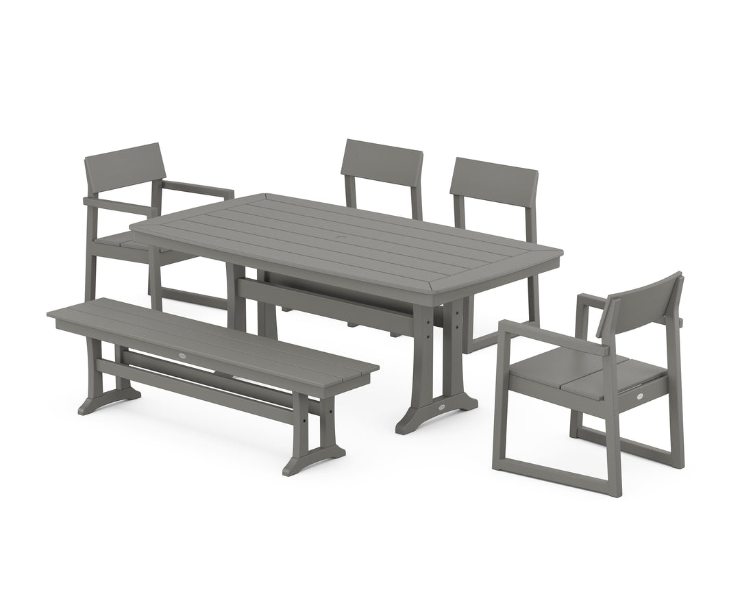 POLYWOOD® EDGE 6-Piece Dining Set with Trestle Legs