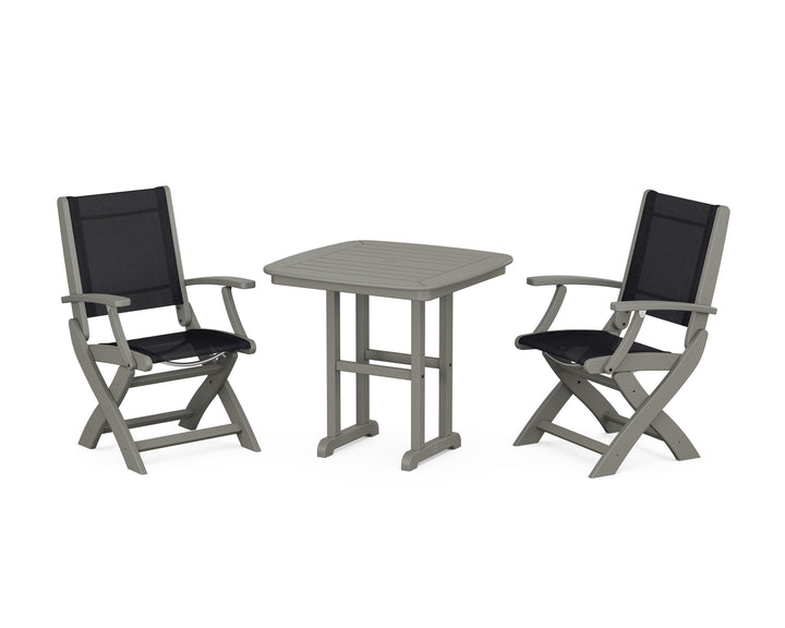 POLYWOOD® Coastal Folding Chair 3-Piece Dining Set