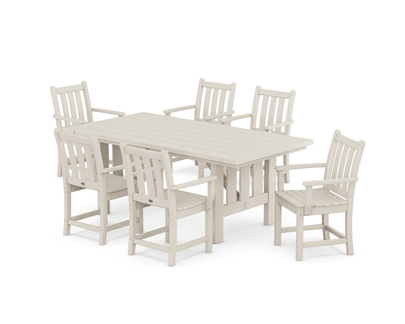 Traditional Garden Arm Chair 7-Piece Mission Dining Set