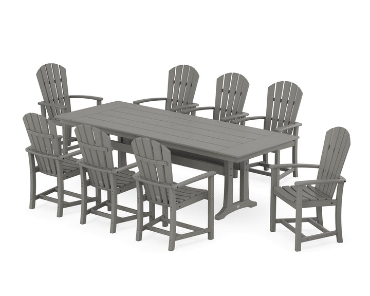 POLYWOOD® Palm Coast 9-Piece Farmhouse Dining Set with Trestle Legs