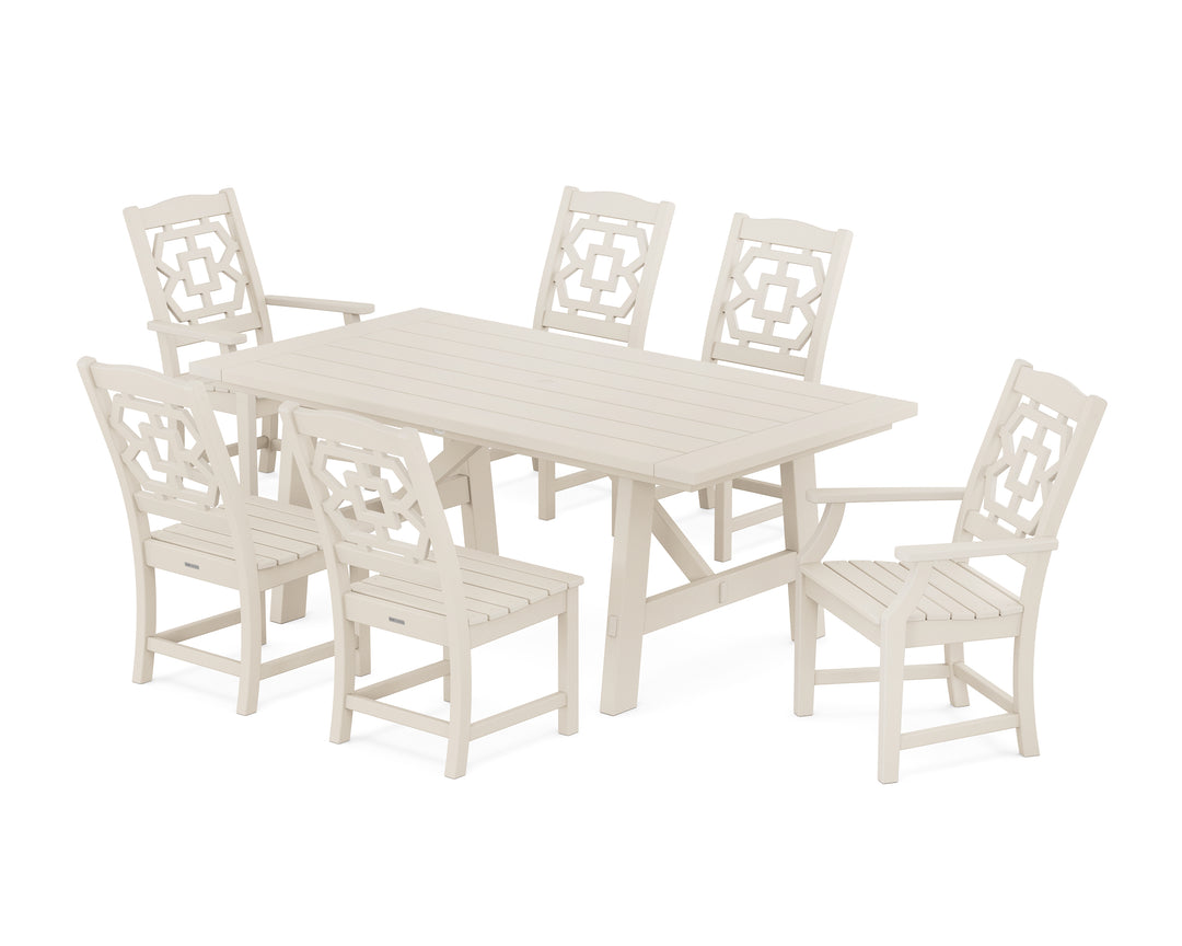 Martha Stewart by POLYWOOD® Chinoiserie 7-Piece Rustic Farmhouse Dining Set
