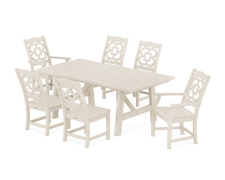 Martha Stewart by POLYWOOD® Chinoiserie 7-Piece Rustic Farmhouse Dining Set