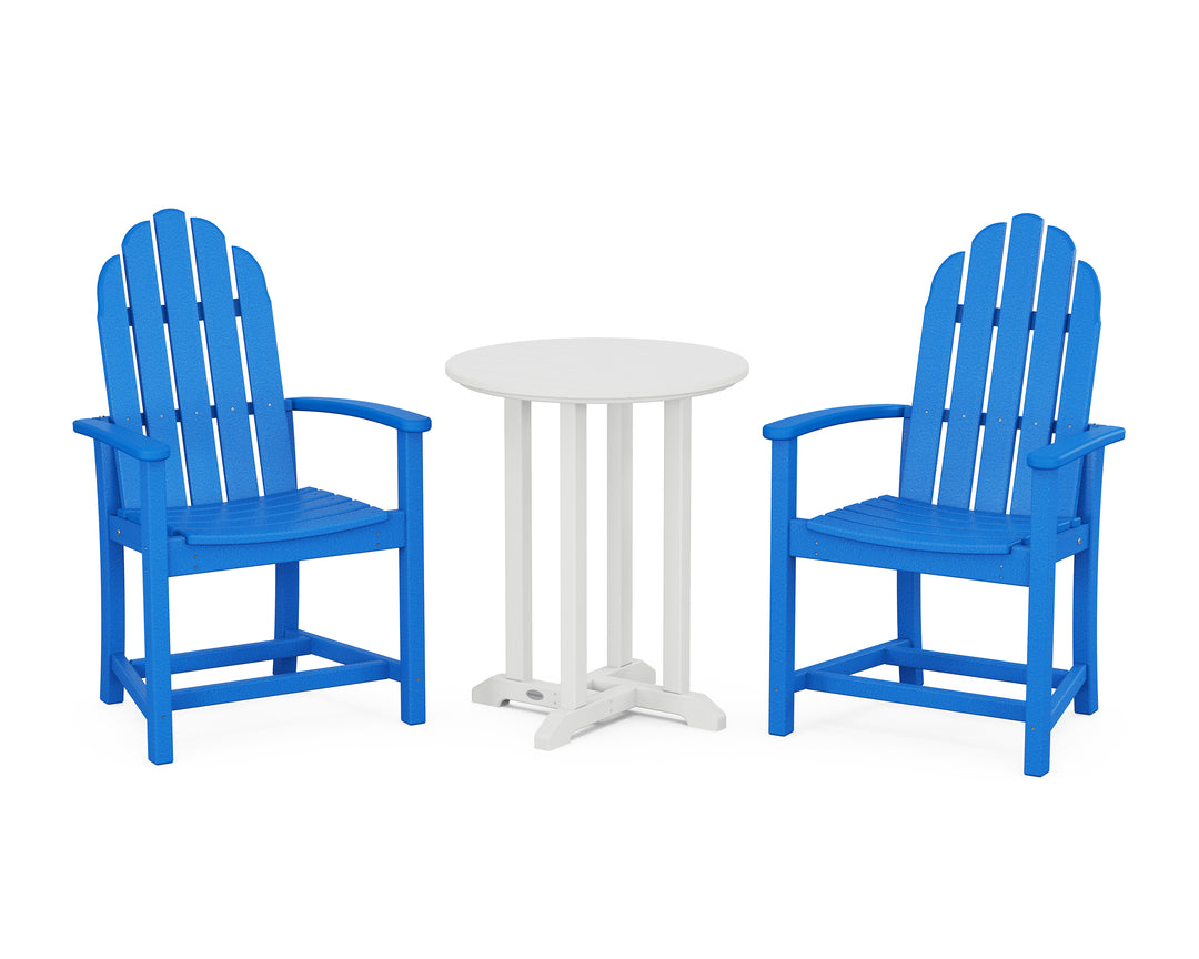 POLYWOOD® Classic Adirondack 3-Piece Round Bistro Dining Set
