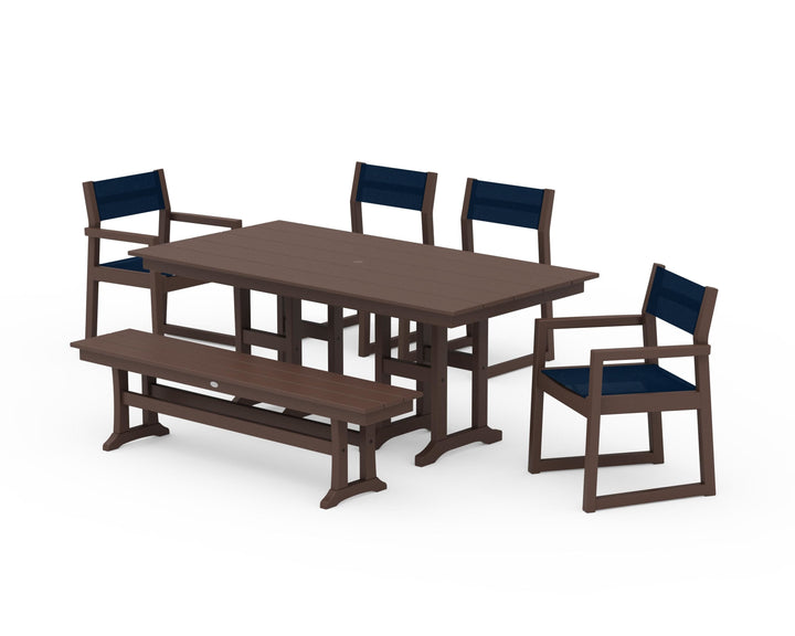 POLYWOOD® EDGE Sling 6-Piece Farmhouse Dining Set