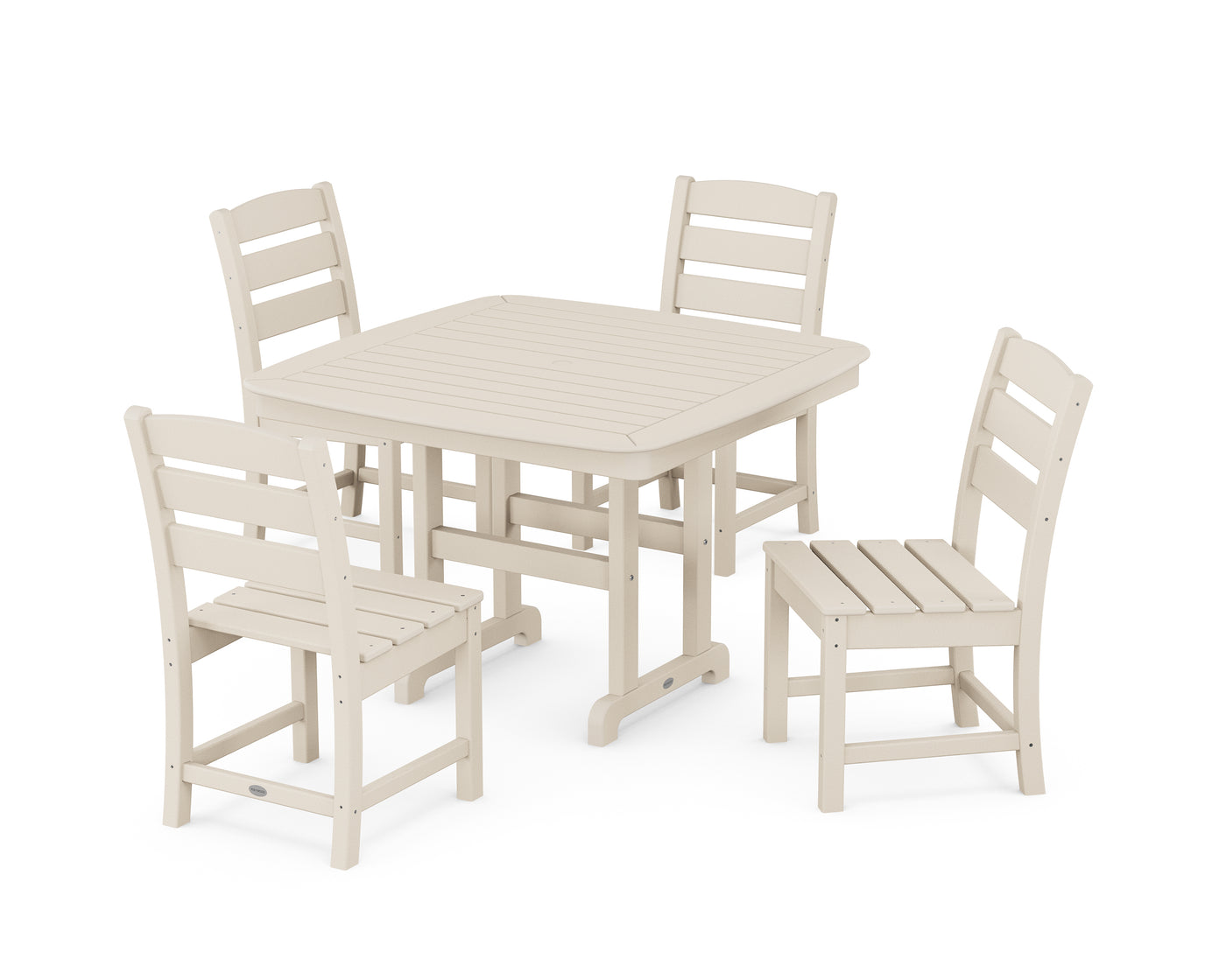 Lakeside Side Chair 5-Piece Dining Set with Trestle Legs