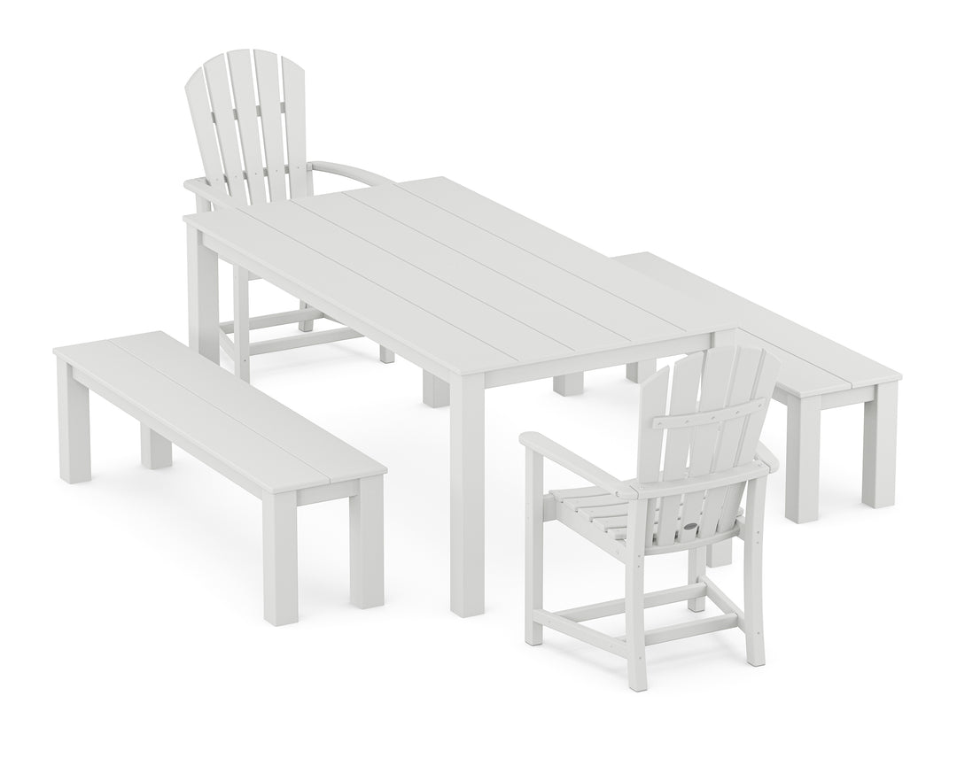 POLYWOOD® Palm Coast 5-Piece Parsons Dining Set with Benches