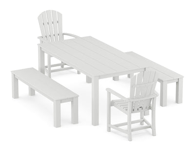 Palm Coast 5-Piece Parsons Dining Set with Benches