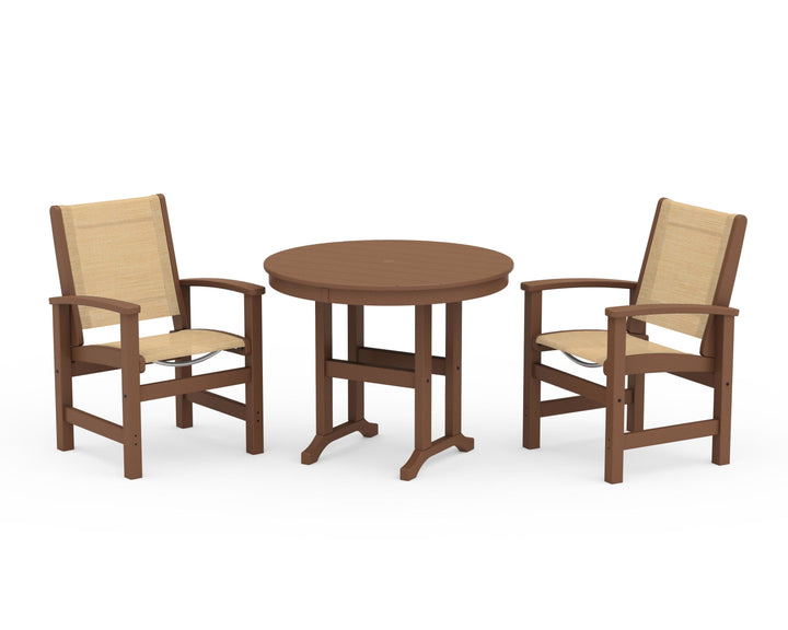 POLYWOOD® Coastal 3-Piece Round Dining Set