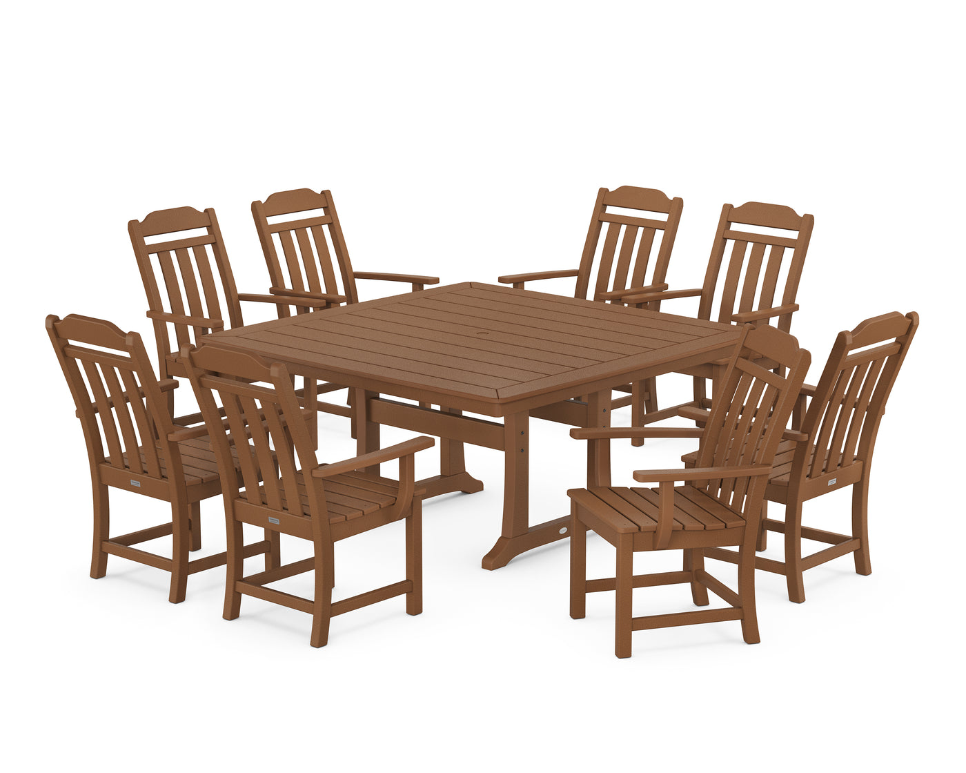 Cottage 9-Piece Square Dining Set with Trestle Legs