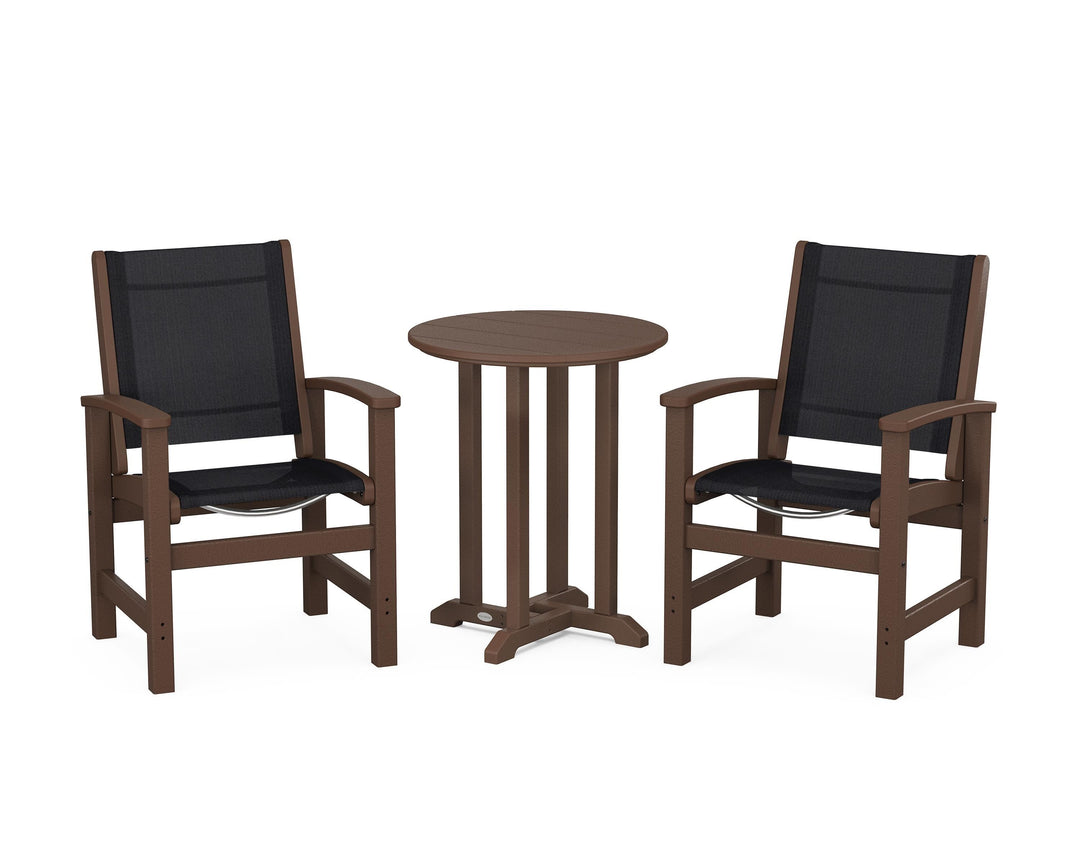 POLYWOOD® Coastal 3-Piece Round Bistro Dining Set