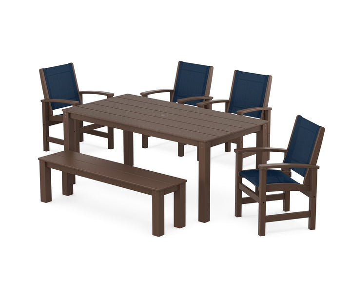 POLYWOOD® Coastal 6-Piece Parsons Dining Set with Bench