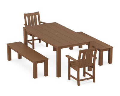 Oxford 5-Piece Parsons Dining Set with Benches