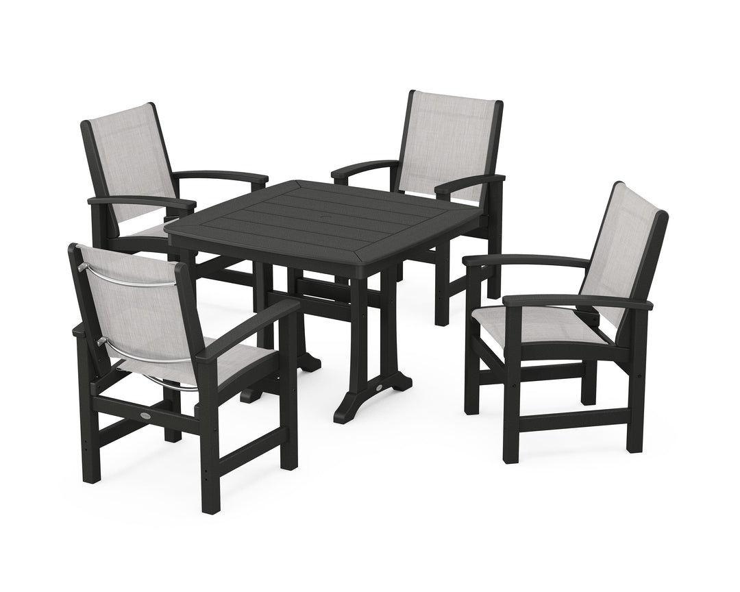 POLYWOOD® Coastal 5-Piece Dining Set with Trestle Legs