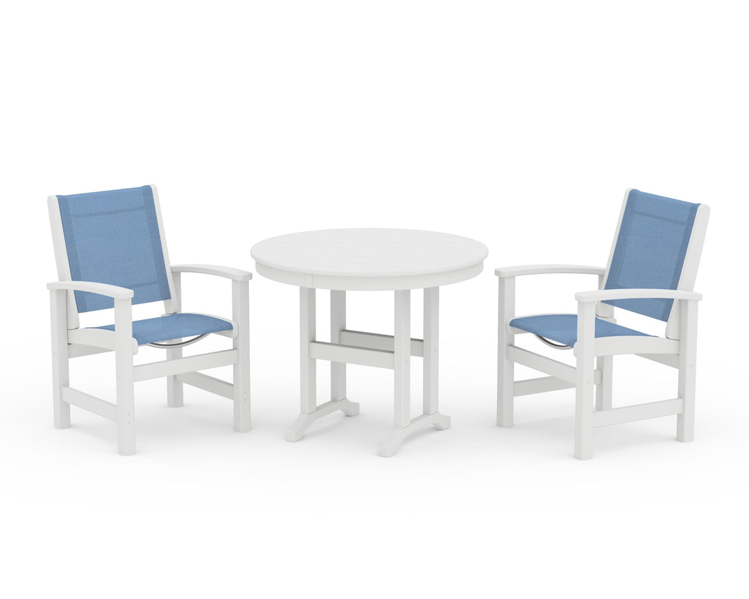 POLYWOOD® Coastal 3-Piece Round Dining Set