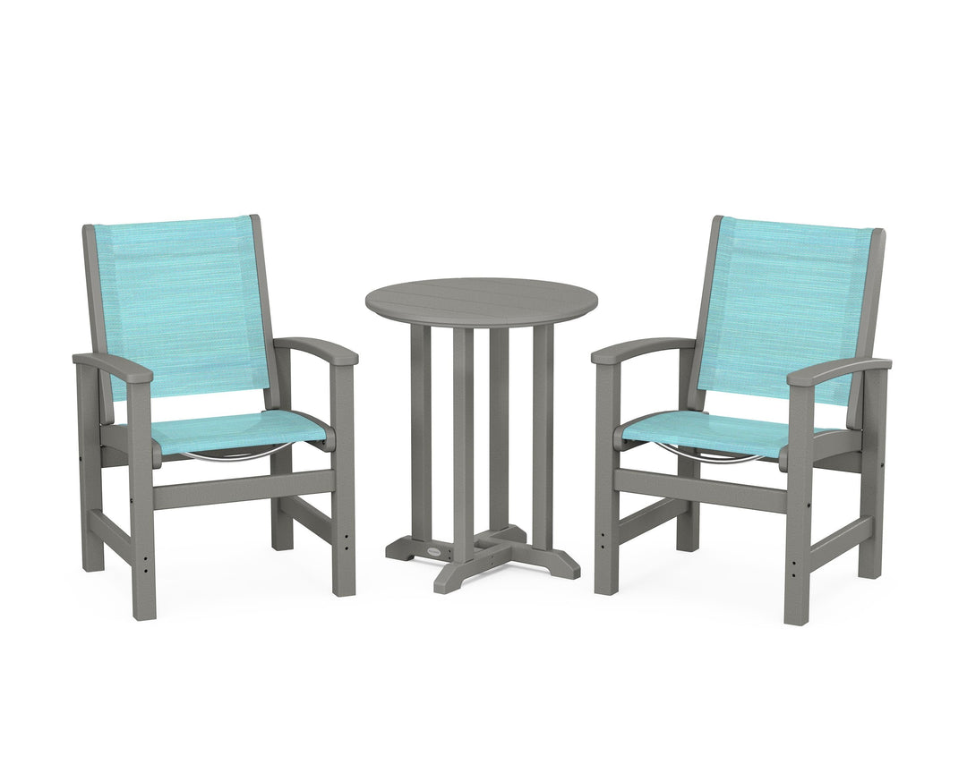POLYWOOD® Coastal 3-Piece Round Bistro Dining Set