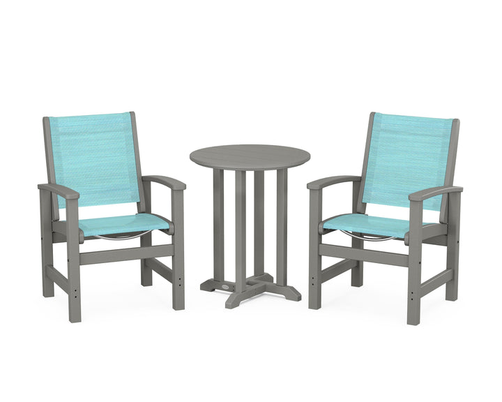 POLYWOOD® Coastal 3-Piece Round Bistro Dining Set