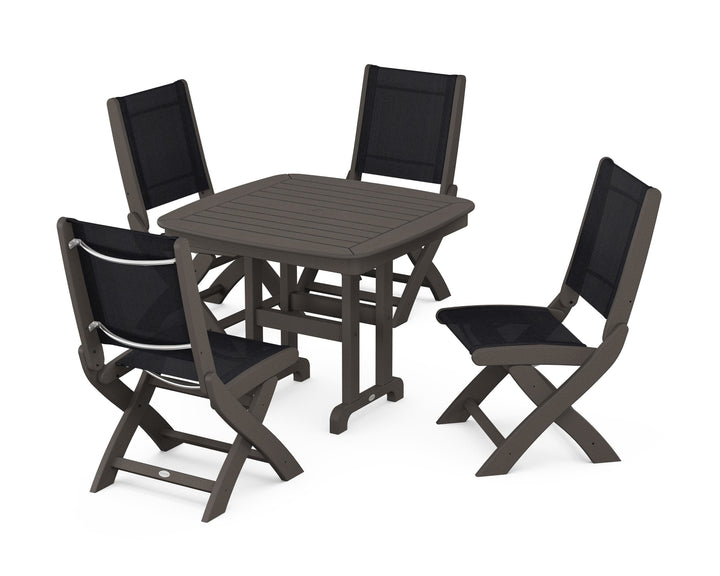 POLYWOOD® Coastal Folding Side Chair 5-Piece Dining Set