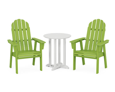 Vineyard Adirondack 3-Piece Round Bistro Dining Set