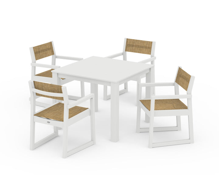 POLYWOOD® EDGE Sling Arm Chair 5-Piece Parsons Dining Set