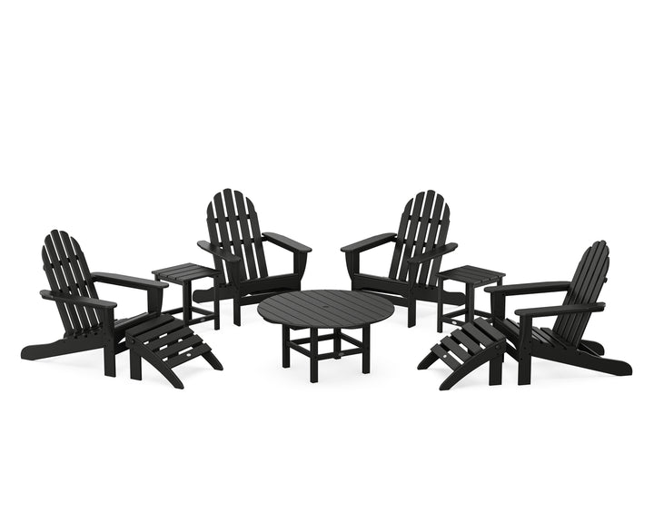 POLYWOOD® Classic Adirondack Chair 9-Piece Conversation Set